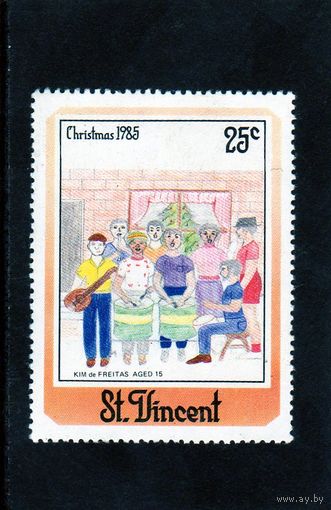 Сент-Винсент и Гренадины. Рождество.Детские рисунки. 1985
