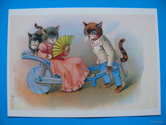 Неизвестный художник, Кошки (~1900-е гг., репринт), чистая (серия "Коллекция ретро-открыток").