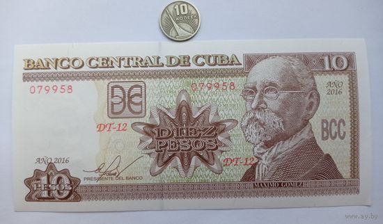 Werty71 Куба 10 песо 2016 UNC банкнота