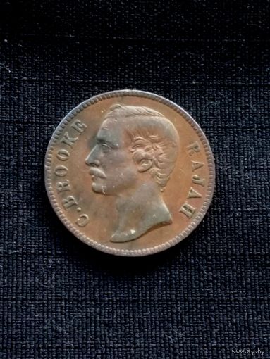 САРАВАК 1 цент 1870 г. (2 -й Белый раджа Чарльз Брук )