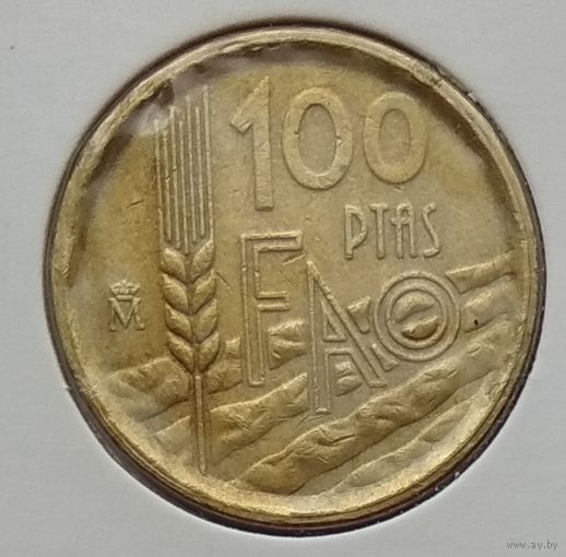 Испания 100 песет 1995 г. ФАО. В холдере