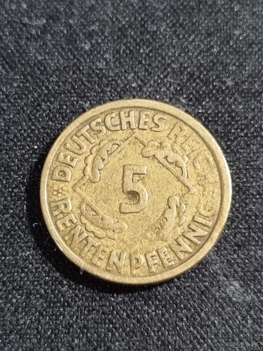 Германия 5 пфеннигов 1924 А