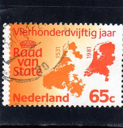 Нидерланды.Ми-1188.Карта Нидерландов, 1531 и 1981.Серия: Государственный совет.1981.