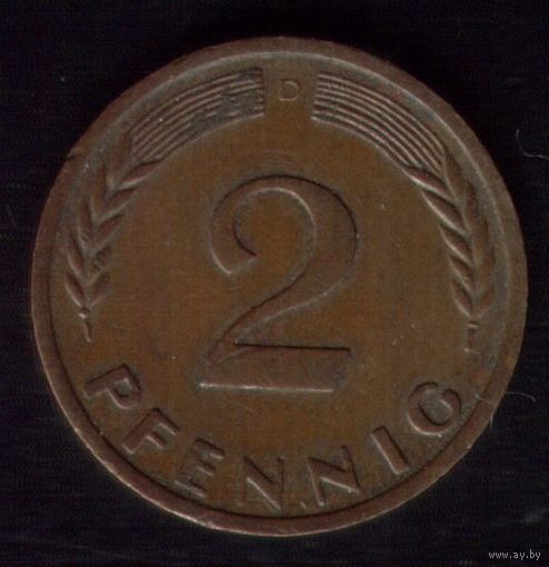 2 пфеннига 1964 год D Германия