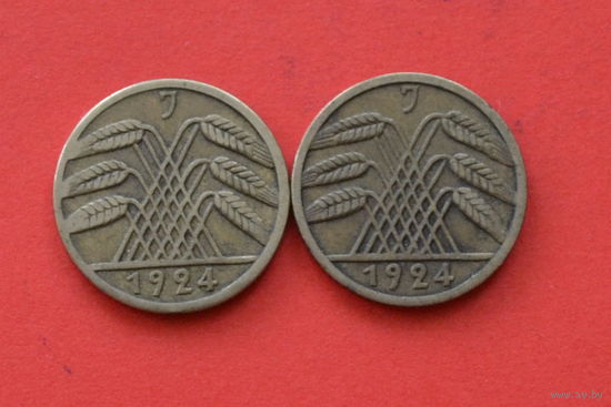 Германия 5 пфеннигов 1924 J