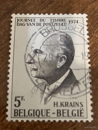 Бельгия 1974. Hubert Krains 1862-1934. Бельгийский писатель.