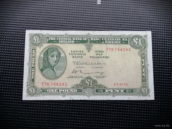 Ирландия 1 фунт 1975