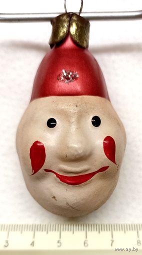 Ёлочная игрушка СССР : Голова клоуна