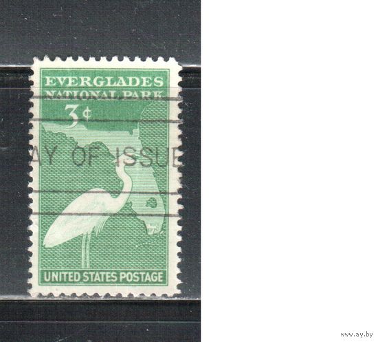 США-1947, (Мих.564), гаш.  , Фауна, Птицы, Цапля(одиночка), (2)