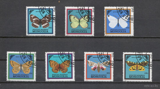 Монголия.1986.Бабочки (полная серия 7 марок)