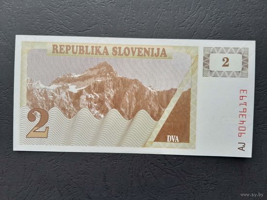 2 толара 1990 года. Словения. UNC