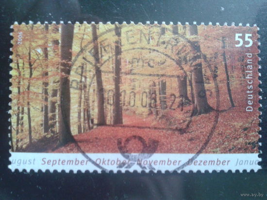 Германия 2006 Осень, лес Михель-1,0 евро гаш