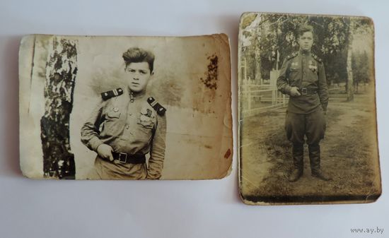 Фото сержанта ветерана войны 40-е годы СССР. Размер 8.5-12.5, 8.5-12 см. 2 шт.