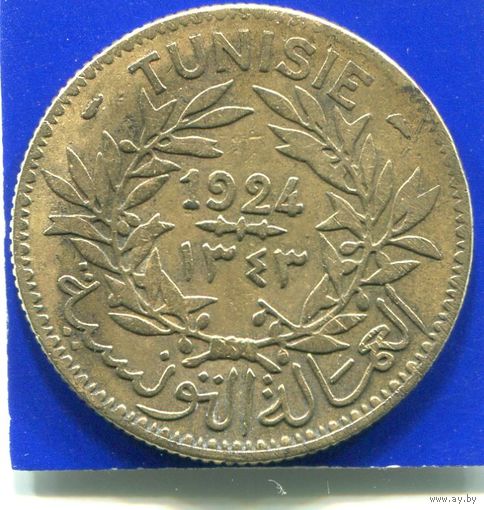 Тунис 2 франка 1924 , нечастый год