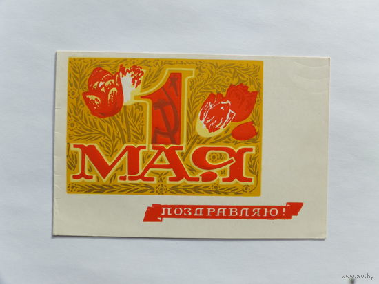 Пинская  1 мая   открытка  БССР  1971  10х15 см