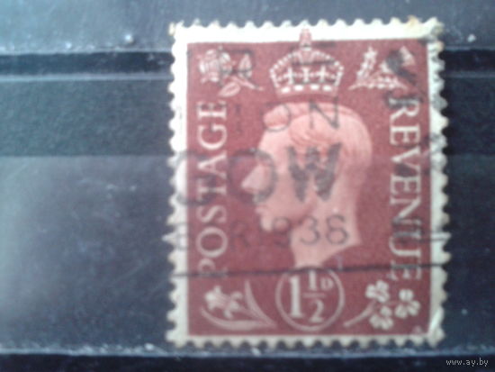 Англия 1942 Король Георг 6  1,5 пенса