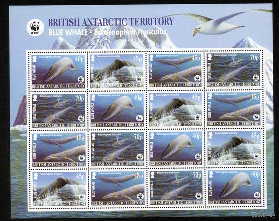 Киты Британская антарктическая территория (Великобритания) 2003 год серия из 4-х марок в листе