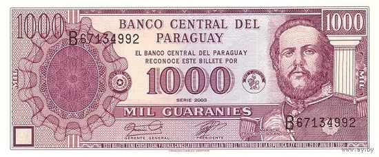 Парагвай 1000 гуарани образца 2003 года UNC p214c