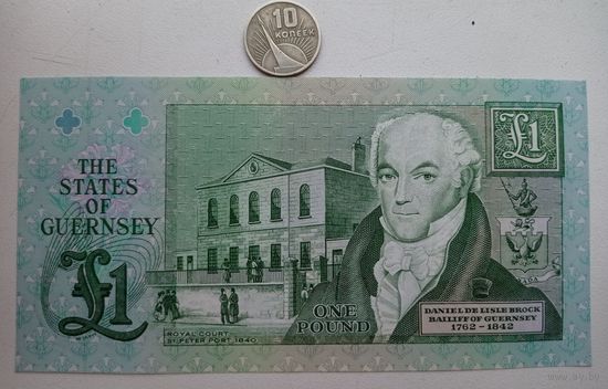 Werty71 Гернси 1 фунт 1991 UNC банкнота