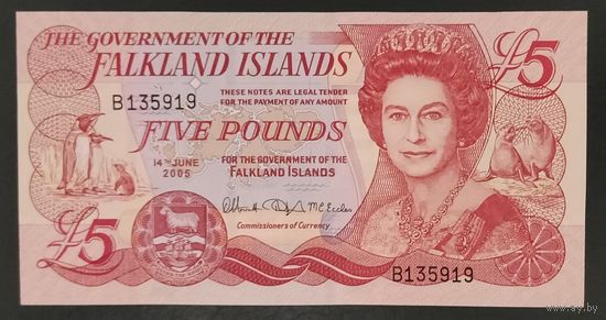 5 фунтов 2005 года - Фолклендские острова - UNC