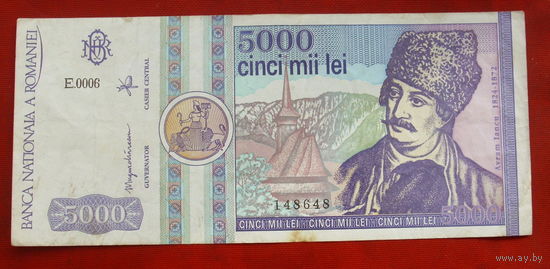 Румыния. 5000 лей. 1992 года. 148648.
