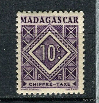 Французские колонии - Мадагаскар - 1947 - Цифры 10С Portomarken - [Mi.31p] - 1 марка. MH.  (Лот 79DY)-T2P36