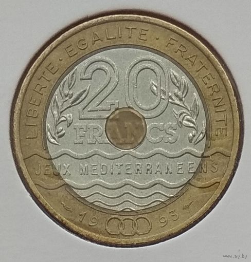 Франция 20 франков 1993 год Средиземноморские Игры. В холдере