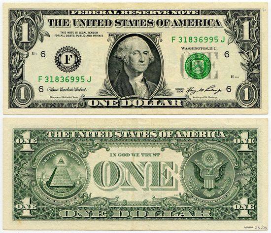 США. 1 доллар (образца 2006 года, F, Джорджия, P523)