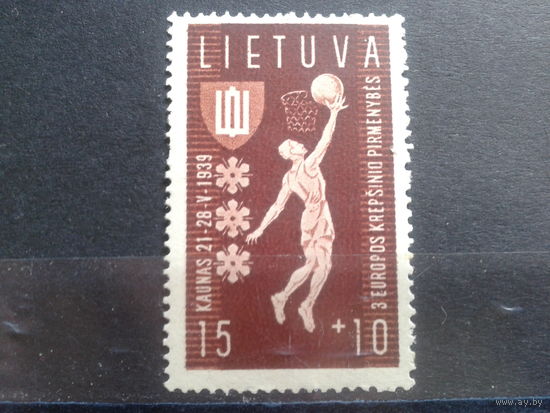 Литва 1939 Баскетбол, чемпионат Европы в Каунасе**, герб Гедеминаса Михель-8,0 евро