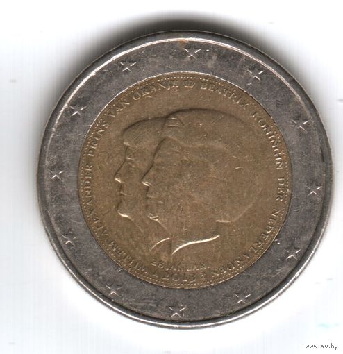 Нидерланды 2 евро 2013г. Коронация Короля Виллема-Александра.