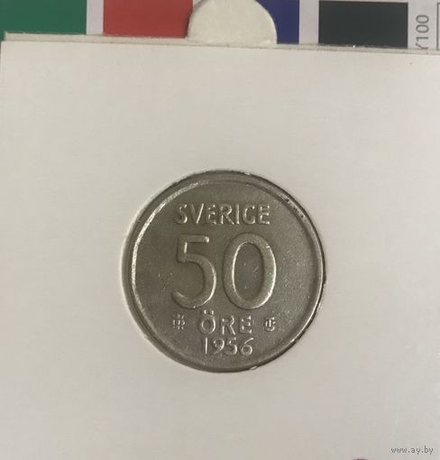Швеция 50 эре 1956 в холдере