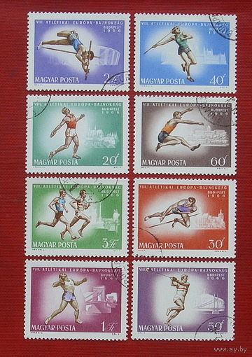 Венгрия. Спорт. ( 8 марок ) 1966 года.