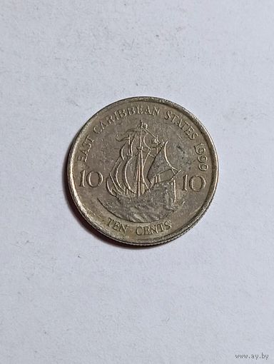 Карибы 10 центов 1999 года .