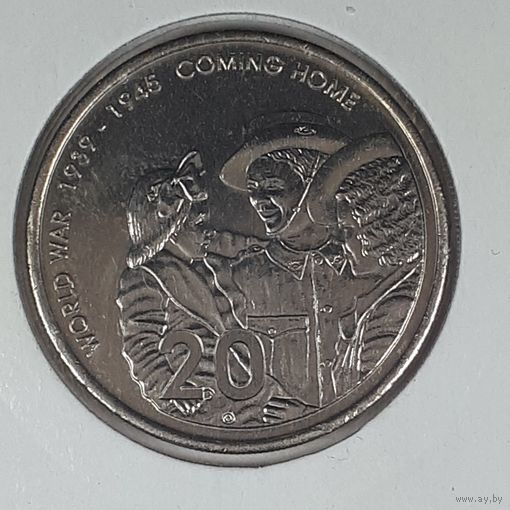 Австралия 20 центов 2005 60 лет со дня окончания Второй Мировой войны