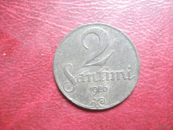 2 сантима Латвия 1926 год