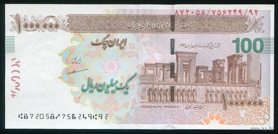 Иран 100 туманов (1000000 риалов) 2008 г. P-W154A. UNC
