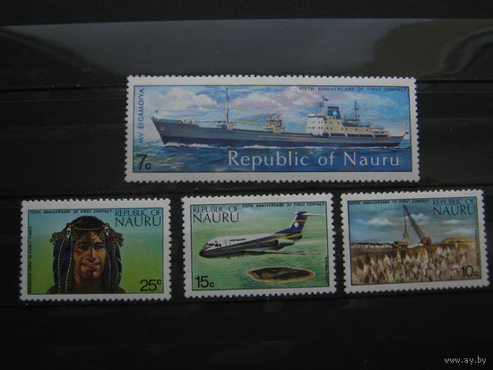 Марки - Науру, транспорт, флот, корабли, самолеты, машины