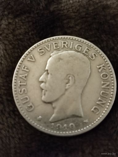 2 кроны Швеции 1910, Густав V.