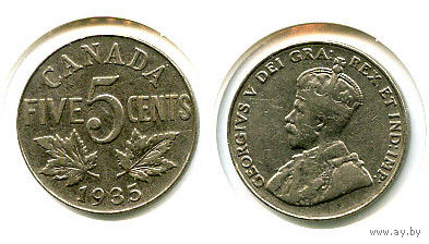 Канада 5 центов 1935 СОСТОЯНИЕ KM29