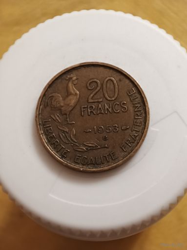 Франция 20 франков 1953 год буква В