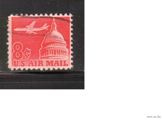 США-1962, (Мих.836) , гаш. , Стандарт, Авиапочта, Самолет(одиночка),