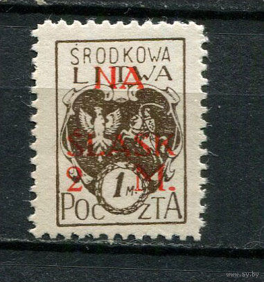Центральная Литва - 1921 - В фонд референдума по Силезии. Надпечатка NA SLASK 2M на 1M - [Mi.27A] - 1 марка. MH.  (LOT AM34)