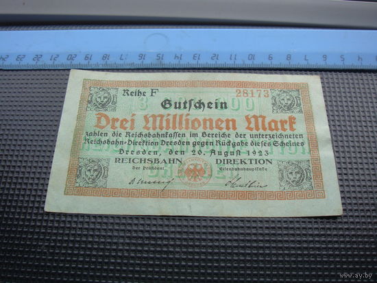 Германия 3000000 3 миллионов  марок 1923
