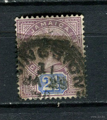 Британские колонии - Ямайка - 1891 - Королева Виктория 2 1/2Р - [Mi. 27] - полная серия - 1 марка. Гашеная.  (Лот 65Ct)