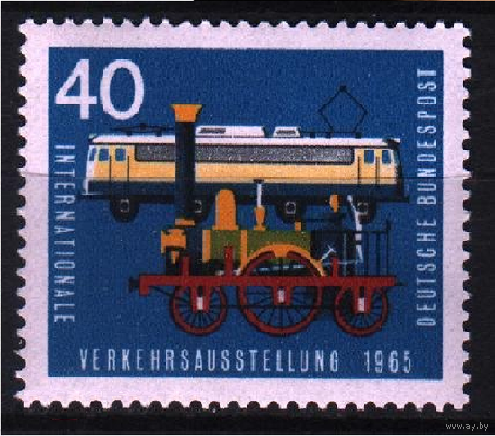 1965 Германия ЖД-транспорт Железная дорога 1х-марка**//Б