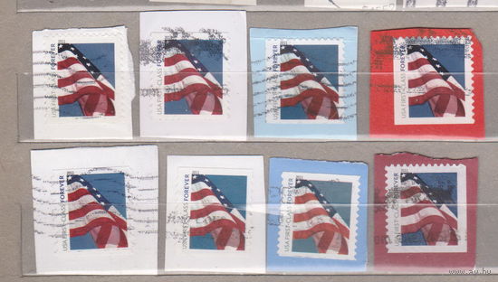 Флаг США 2011 год лот 1064 БЕЗ ПОВТОРОВ разновидности разная зубцовка   МОЖНО РАЗДЕЛЬНО вырезки 8 марок