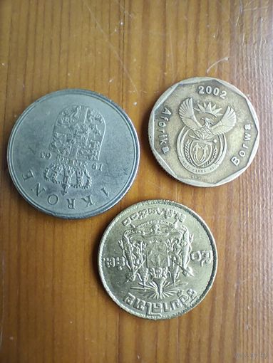 ЮАР 50 центов юбилейная футбол, Дания 1 крона 1963, Тайланд  -29