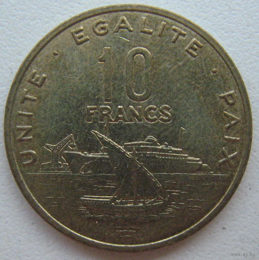 Джибути 10 франков 2004 г.