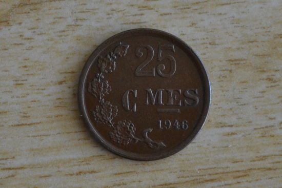 Люксембург 25 сантимов 1946