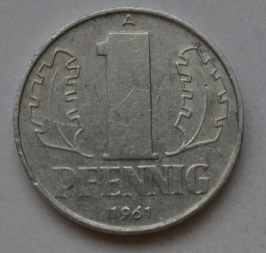 Германия - ГДР 1 пфенниг, 1961 г.